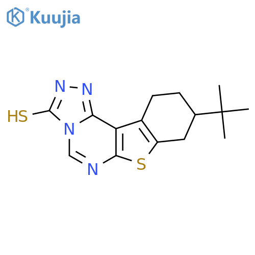 <br>8-tert-Butyl-7,8,9,10-tetrahydro-6-thia-1,2,3a,5-tetraaza-cyclopenta[c]fluo rene-3-thiol structure