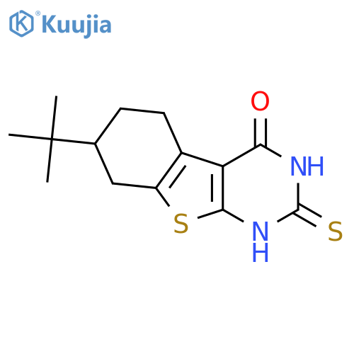 <br>7-tert-Butyl-2-thioxo-2,3,5,6,7,8-hexahydro-1H-benzo[4,5]thieno[2,3-d]pyrim idin-4-one structure