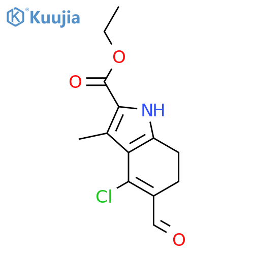 1H-Indole-2-carboxylicacid, 4-chloro-5-formyl-6,7-dihydro-3-methyl-, ethyl ester structure