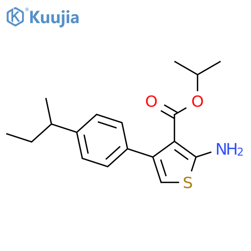 <br>2-Amino-4-(4- sec -butyl-phenyl)-thiophene-3-carboxylic acid isopropyl este r structure