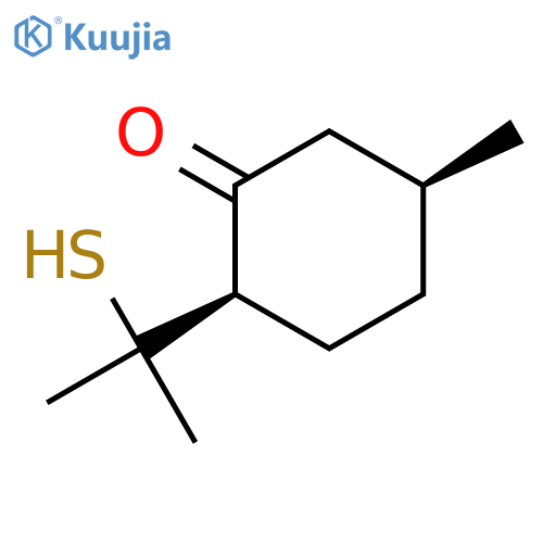 (2R,5S)-2-(1-Mercapto-1-methylethyl)-5-methylcyclohexanone structure