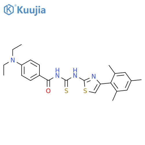 1-4-(diethylamino)benzoyl-3-4-(2,4,6-trimethylphenyl)-1,3-thiazol-2-ylthiourea structure