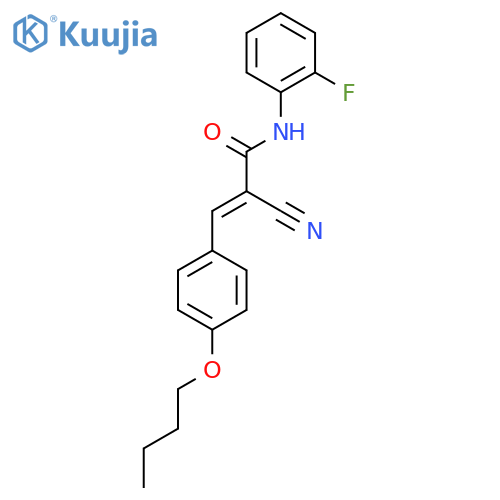 (E)-3-(4-butoxyphenyl)-2-cyano-N-(2-fluorophenyl)prop-2-enamide structure