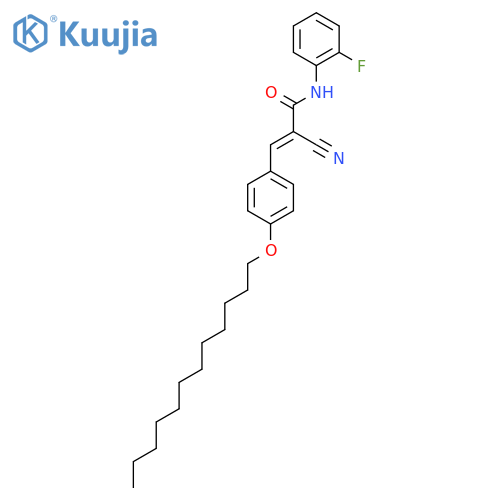 (E)-2-cyano-3-(4-dodecoxyphenyl)-N-(2-fluorophenyl)prop-2-enamide structure