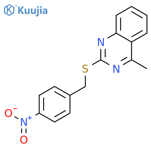 Quinazoline, 4-methyl-2-[[(4-nitrophenyl)methyl]thio]- structure