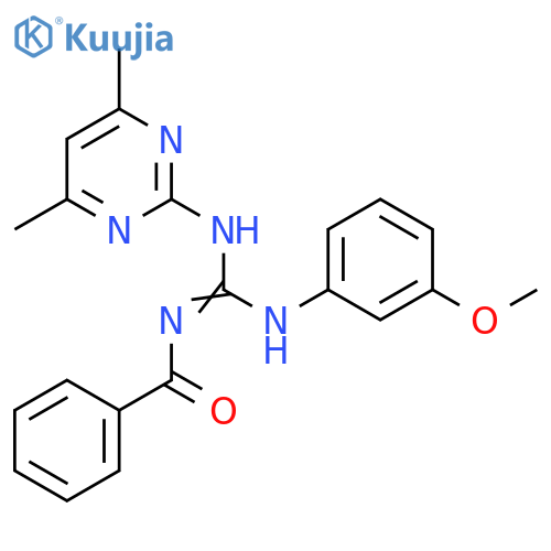 N-(1E)-(4,6-dimethylpyrimidin-2-yl)amino(3-methoxyphenyl)aminomethylidenebenzamide structure