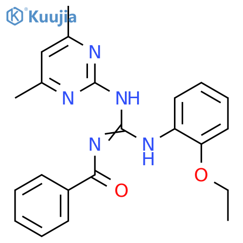 N-(1E)-(4,6-dimethylpyrimidin-2-yl)amino(2-ethoxyphenyl)aminomethylidenebenzamide structure