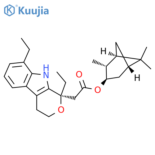 (1R,2R,3R,5S)-2,6,6-Trimethylbicyclo[3.1.1]hept-3-yl (1S)-1,8-diethyl-1,3,4,9-tetrahydropyrano[3,4-b]indole-1-acetate structure