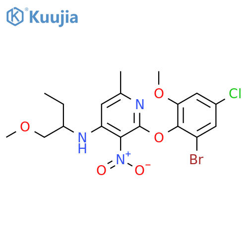 4-Pyridinamine,2-(2-bromo-4-chloro-6-methoxyphenoxy)-N-[1-(methoxymethyl)propyl]-6-methyl-3-nitro- structure