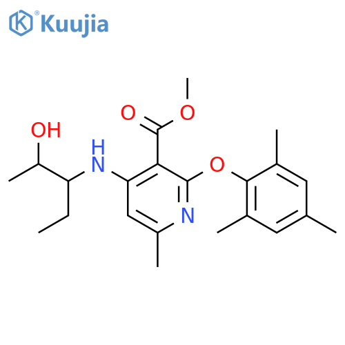 3-Pyridinecarboxylic acid,4-[(1-ethyl-2-hydroxypropyl)amino]-6-methyl-2-(2,4,6-trimethylphenoxy)-,methyl ester structure