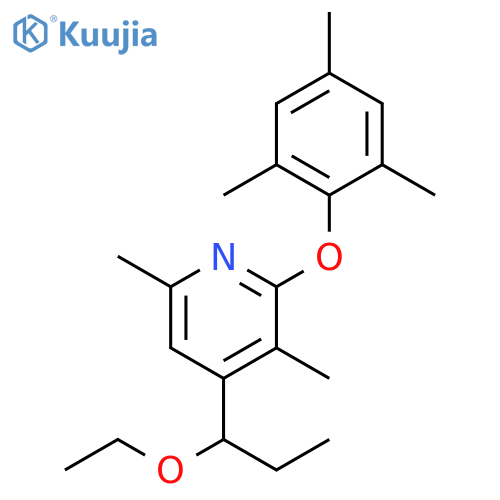 Pyridine, 4-(1-ethoxypropyl)-3,6-dimethyl-2-(2,4,6-trimethylphenoxy)- structure