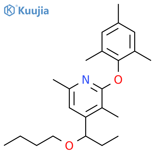 Pyridine, 4-(1-butoxypropyl)-3,6-dimethyl-2-(2,4,6-trimethylphenoxy)- structure