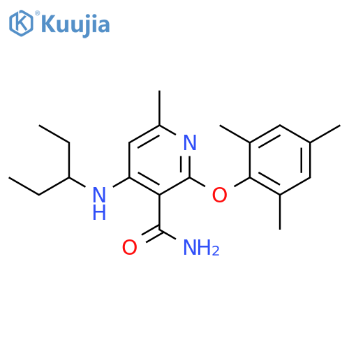 3-Pyridinecarboxamide,4-[(1-ethylpropyl)amino]-6-methyl-2-(2,4,6-trimethylphenoxy)- structure