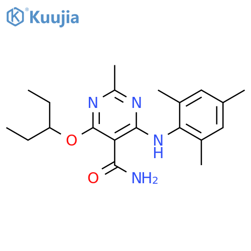 5-Pyrimidinecarboxamide,4-(1-ethylpropoxy)-2-methyl-6-[(2,4,6-trimethylphenyl)amino]- structure