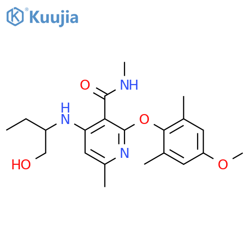 3-Pyridinecarboxamide,4-[[1-(hydroxymethyl)propyl]amino]-2-(4-methoxy-2,6-dimethylphenoxy)-N,6-dimethyl- structure