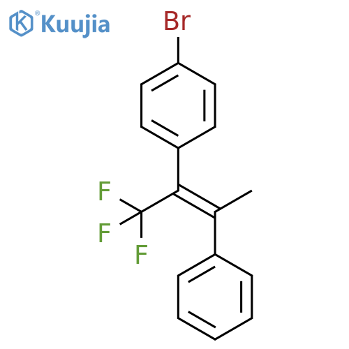 Benzene, 1-bromo-4-[(1Z)-2-phenyl-1-(trifluoromethyl)-1-propenyl]- structure