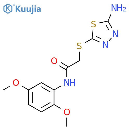 2-((5-amino-1,3,4-thiadiazol-2-yl)thio)-N-(2,5-dimethoxyphenyl)acetamide structure