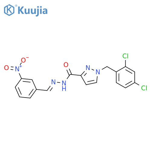 <br>1-(2,4-dichlorobenzyl)-N'-[(1E)-(3-nitrophenyl)methylene]-1H-pyrazole-3-car bohydrazide structure