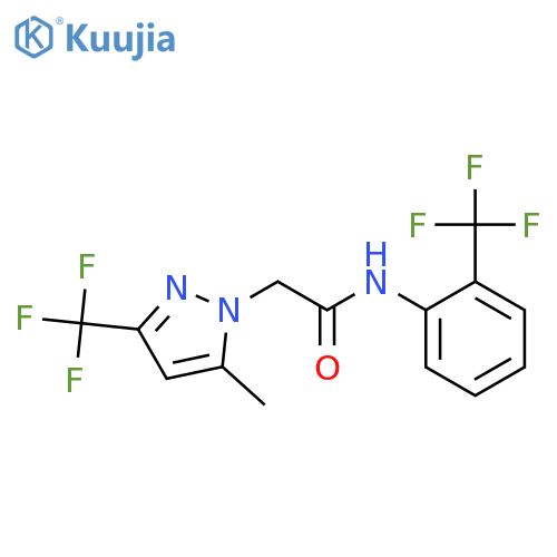 <br>2-(5-Methyl-3-trifluoromethyl-pyrazol-1-yl)-N-(2-trifluoromethyl-phenyl)-ac etamide structure