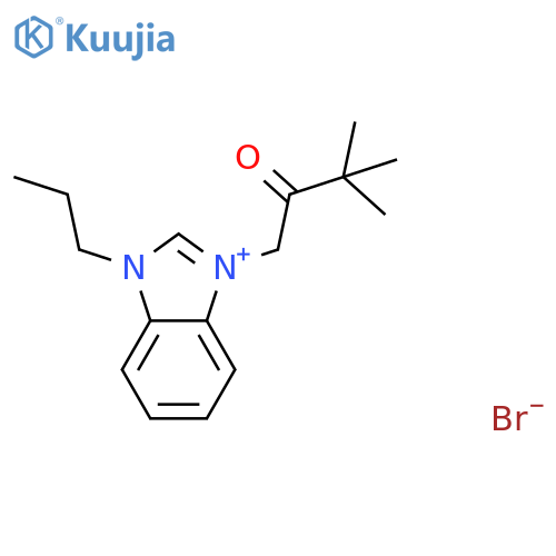 3-(3,3-dimethyl-2-oxobutyl)-1-propyl-1H-1,3-benzodiazol-3-ium bromide structure