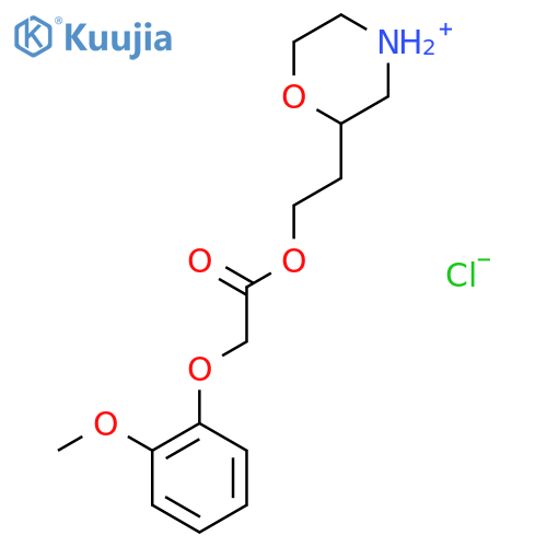 2-(2-{[(2-methoxyphenoxy)acetyl]oxy}ethyl)morpholin-4-ium chloride structure
