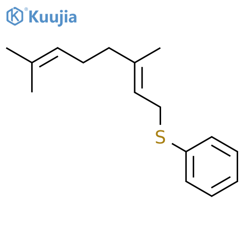 Benzene, [[(2E)-3,7-dimethyl-2,6-octadienyl]thio]- structure