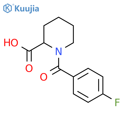 1-(4-Fluorobenzoyl)piperidine-2-carboxylic acid structure