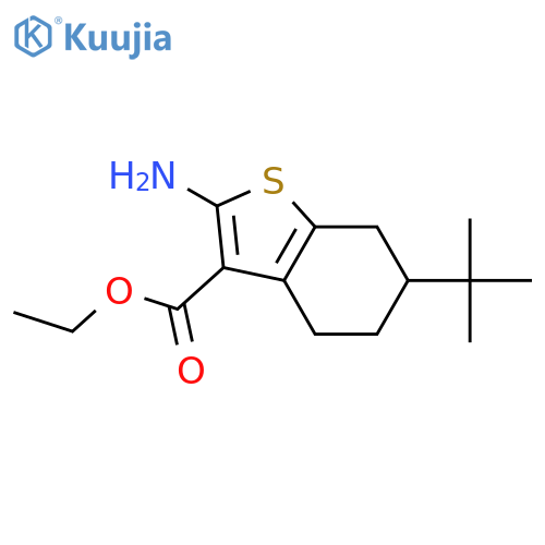 Ethyl 2-amino-6-tert-butyl-4,5,6,7-tetrahydro-1-benzothiophene-3-carboxylate structure