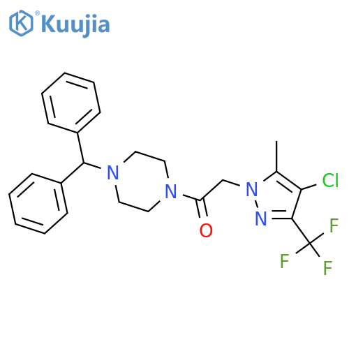 <br>1-(4-Benzhydryl-piperazin-1-yl)-2-(4-chloro-5-methyl-3-trifluoromethyl-pyra zol-1-yl)-ethanone structure