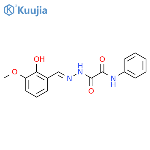 2-(2-(2-Hydroxy-3-methoxybenzylidene)hydrazinyl)-2-oxo-N-phenylacetamide structure