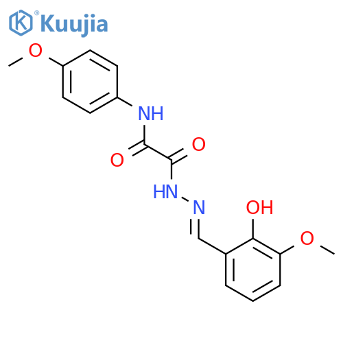 <br>2-(2-(2-Hydroxy-3-methoxybenzylidene)hydrazinyl)-N-(4-methoxyphenyl)-2-oxoa cetamide structure