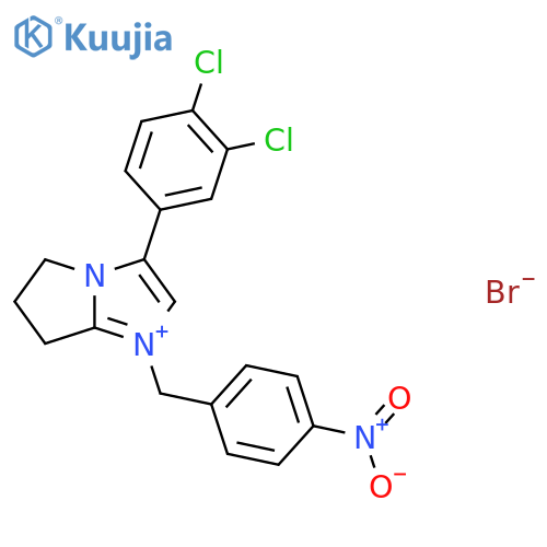 3-(3,4-dichlorophenyl)-1-(4-nitrophenyl)methyl-5H,6H,7H-pyrrolo1,2-aimidazol-1-ium bromide structure