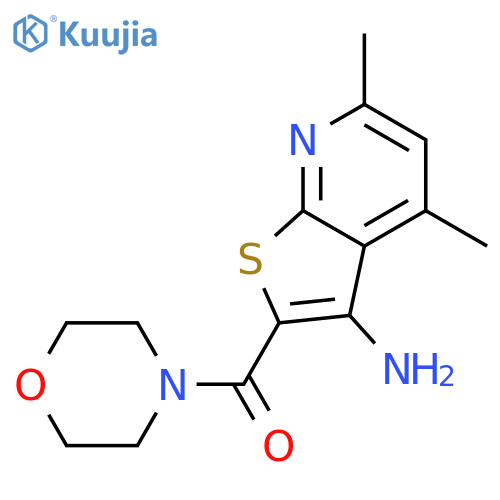 4,6-dimethyl-2-(morpholine-4-carbonyl)thieno[2,3-b]pyridin-3-amine structure