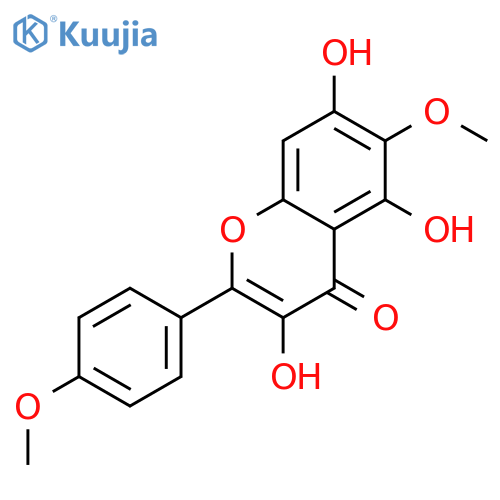 4H-1-Benzopyran-4-one,3,5,7-trihydroxy-6-methoxy-2-(4-methoxyphenyl)- structure