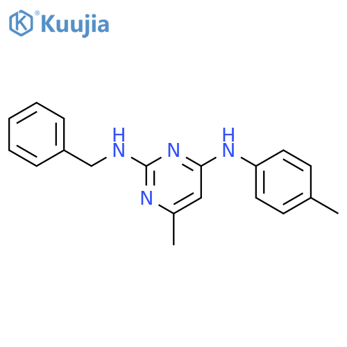 6-methyl-N4-(4-methylphenyl)-N2-(phenylmethyl)-2,4-Pyrimidinediamine structure
