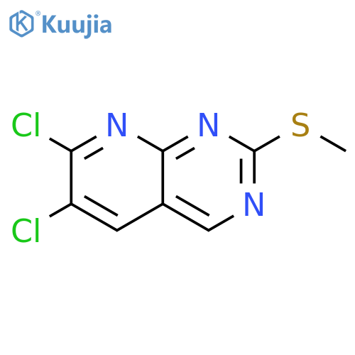 Pyrido[2,3-d]pyrimidine, 6,7-dichloro-2-(methylthio)- structure
