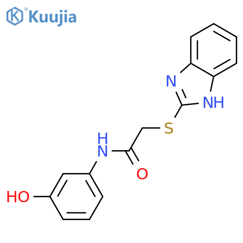 2-(1H-Benzimidazol-2-ylthio)-N-(3-hydroxyphenyl)acetamide structure