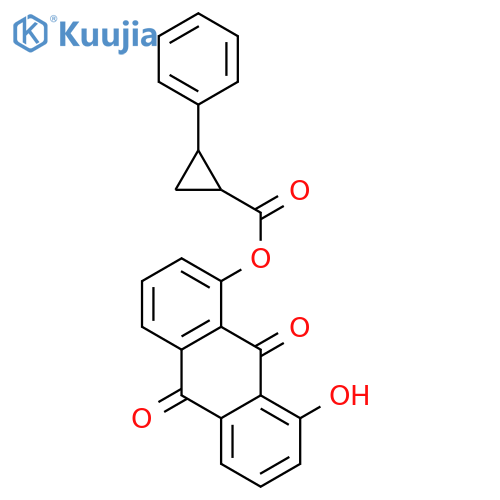 <br>2-Phenyl-cyclopropanecarboxylic acid 8-hydroxy-9,10-dioxo-9,10-dihydro-anth racen-1-yl ester structure
