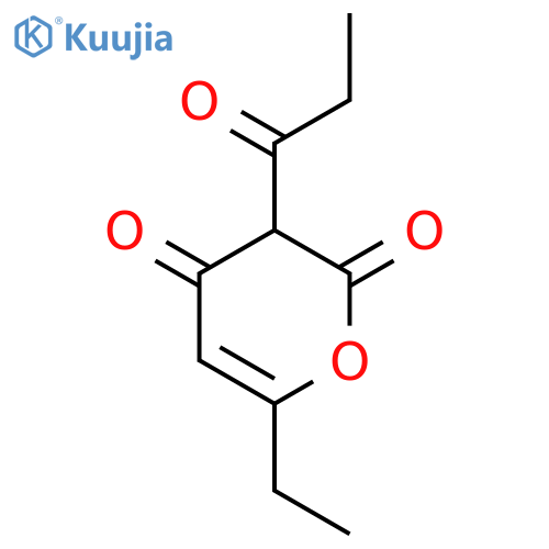 6-ethyl-3-propanoyl-2H-pyran-2,4(3H)-dione structure