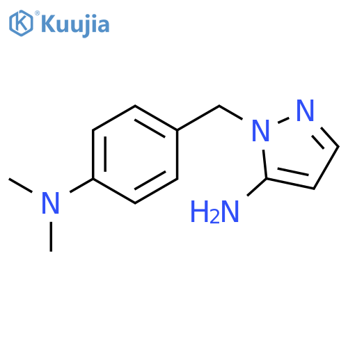 1-{4-(dimethylamino)phenylmethyl}-1H-pyrazol-5-amine structure
