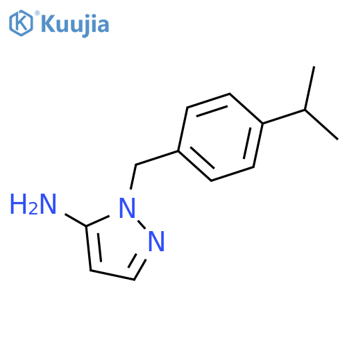 1-{4-(propan-2-yl)phenylmethyl}-1H-pyrazol-5-amine structure