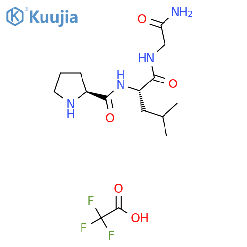 (2S)-N-(carbamoylmethyl)-4-methyl-2-{(2S)-pyrrolidin-2-ylformamido}pentanamide, trifluoroacetic acid structure