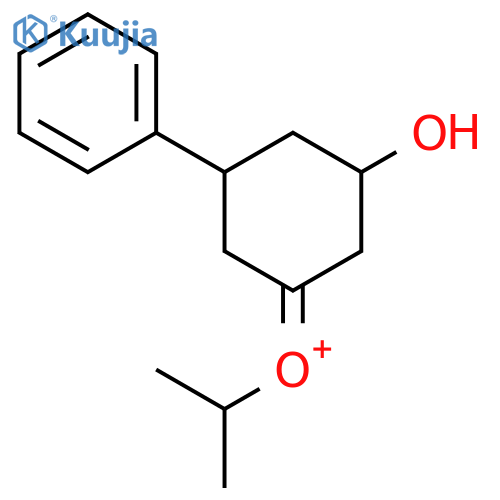 Oxonium, [(3R,5R)-3-hydroxy-5-phenylcyclohexylidene](1-methylethyl)-, rel- structure