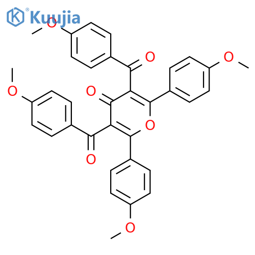 4H-Pyran-4-one, 3,5-bis(4-methoxybenzoyl)-2,6-bis(4-methoxyphenyl)- structure