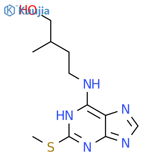 1-Butanol, 2-methyl-4-[[2-(methylthio)-1H-purin-6-yl]amino]- structure