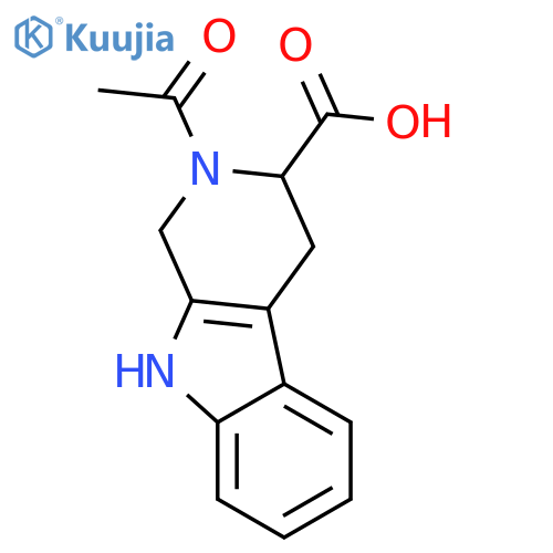 (3R)-2-acetyl-2,3,4,9-tetrahydro-1H-beta-carboline-3-carboxylic acid structure