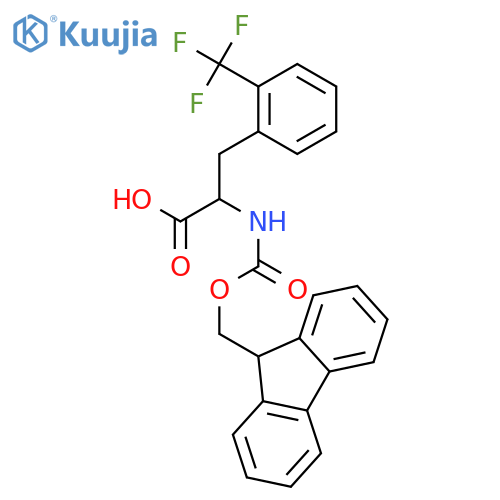 (R)-2-((((9H-Fluoren-9-yl)methoxy)carbonyl)amino)-3-(2-(trifluoromethyl)phenyl)propanoic acid structure
