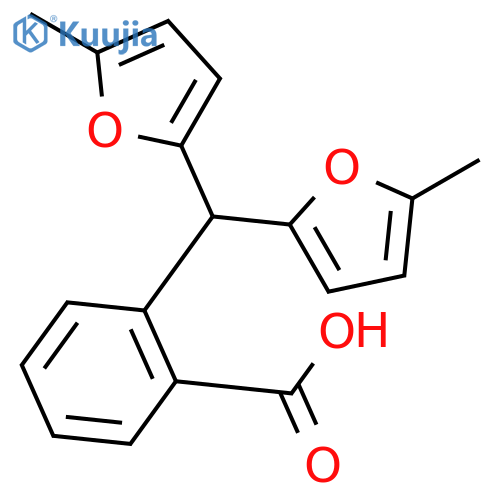 Benzoic acid, 2-[bis(5-methyl-2-furanyl)methyl]- structure