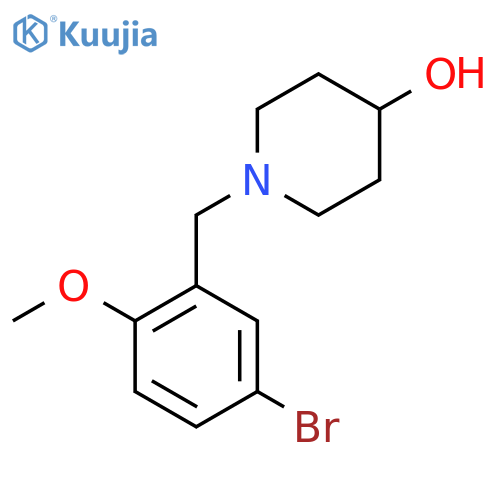 1-[(5-Bromo-2-methoxyphenyl)methyl]piperidin-4-ol structure