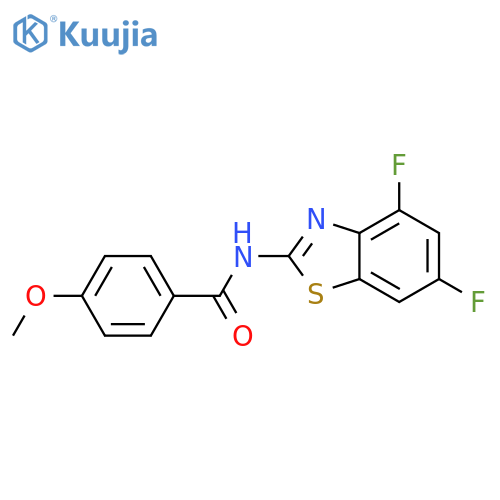 N-(4,6-difluoro-1,3-benzothiazol-2-yl)-4-methoxybenzamide structure